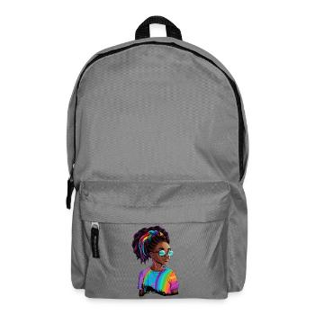 Colorful Dreadlocks and Rainbow T-Shirt - Backpack - elephant grey - Front
