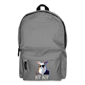 Hip Hop Hipster Rabbit Rabbit with Beard - Backpack - elephant grey - Front