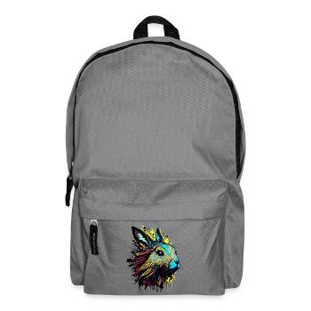 Lapin lapin Cadeau de Pâques Visage de lapin coloré - Sac à dos - gris éléphant - Devant