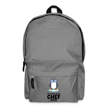 cooler Pinguin Chef Spruch - Rucksack - Mittelgrau - Vorne
