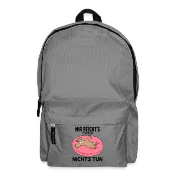 Faultier Spruch - Rucksack - Mittelgrau - Vorne