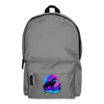 Colorful Wolf Neon Moon Synthwave - Rucksack - Mittelgrau - Vorne