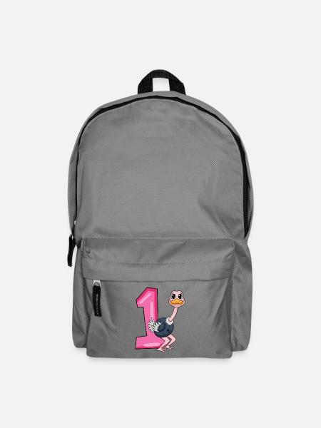 1 Geburtstag 1 Jahre alt mit Tier Motiv - Eins - Rucksack - Mittelgrau