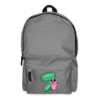 7 birthday 7 years old with animal motif - seven - Backpack - elephant grey - Front