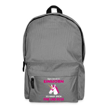 Einhorn ärgern lustiger Spruch Geschenkidee - Rucksack - Mittelgrau - Vorne