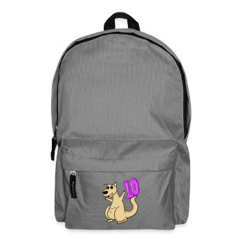 10 Geburtstag 10 Jahre alt mit Tier Motiv - zehn - Rucksack - Mittelgrau - Vorne