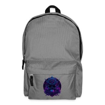 Rose Skull Neon vaporwave Skull - Backpack - elephant grey - Front