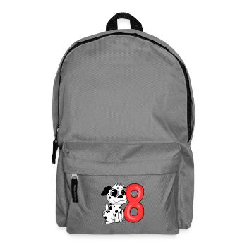 8 Birthday 8 years old with dog motif - eight - Backpack - elephant grey - Front