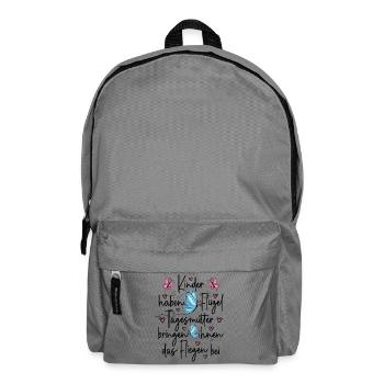 Tagesmutter Danke - Kinder haben Flügel  - Rucksack - Mittelgrau - Vorne
