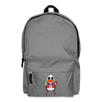 Tankwart Ente Tankstelle - Rucksack - Mittelgrau - Vorne