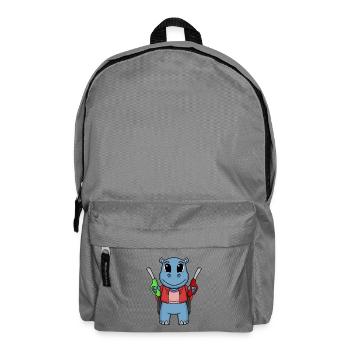 Tankwart Nilpferd Tankstelle - Rucksack - Mittelgrau - Vorne