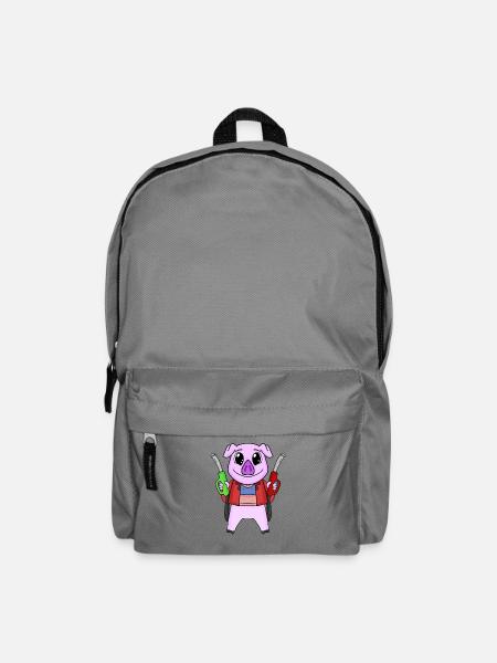 Tankwart Schwein Tankstelle - Rucksack - Mittelgrau