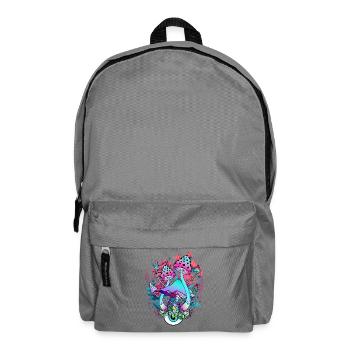 Florale Psychedelische Pilzkunst - Rucksack - Mittelgrau - Vorne