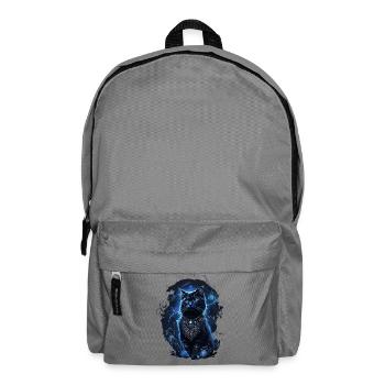 Chat noir dans le chat magique au clair de lune - Sac à dos - gris éléphant - Devant