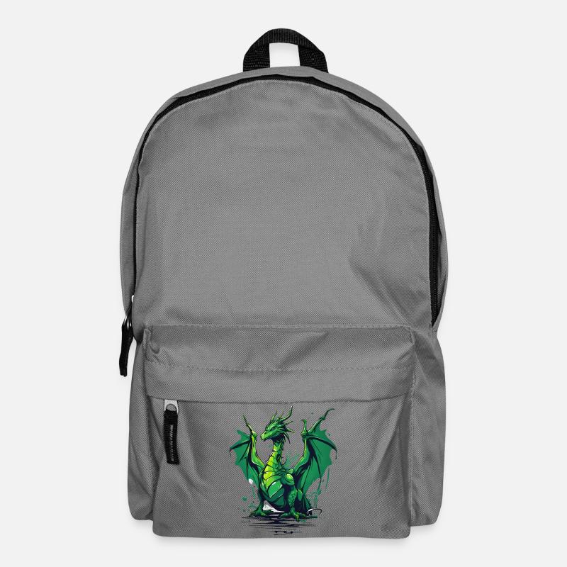 Grüner Drache - Rucksack - Mittelgrau