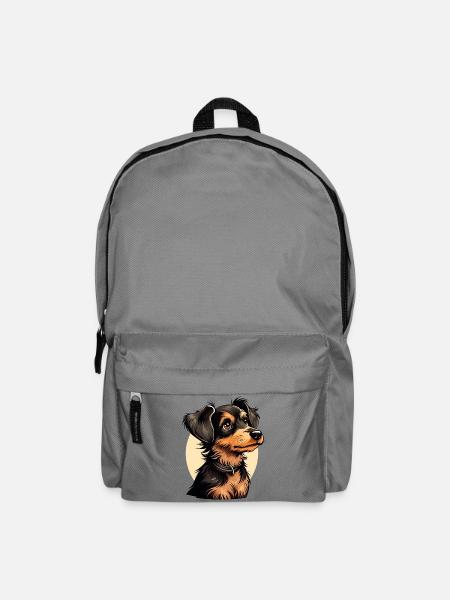 Niedliches Hundedesign / Fröhliches Design - Haustier - Rucksack - Mittelgrau