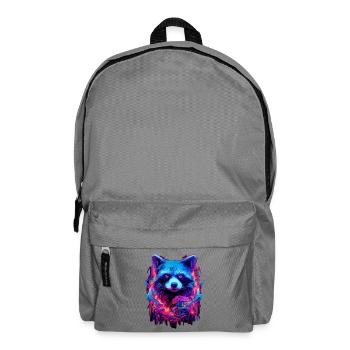Illustration de raton laveur futuriste au néon - Sac à dos - gris éléphant - Devant