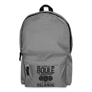 Achtung die Boule Legende betritt das Gelände - Rucksack - Mittelgrau - Vorne