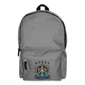 Peace, Christmas Tree, Merry Christmas - Backpack - elephant grey - Front