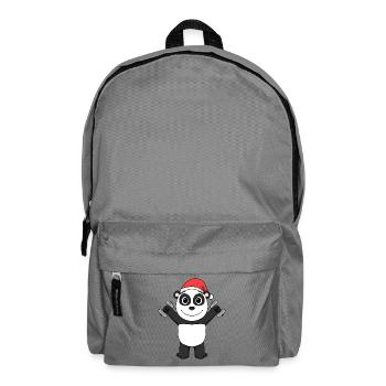 Panda Fitness Weihnachten - Rucksack - Mittelgrau - Vorne