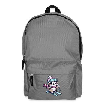 Mignon Bande Dessinée Paresseux Ski - Sac à dos - gris éléphant - Devant