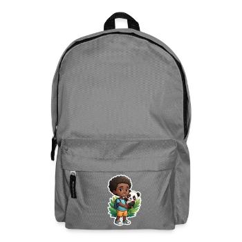 Cute boy with panda and nature motif - Backpack - elephant grey - Front