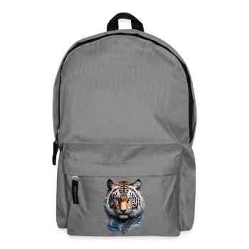 Blauäugiger Tiger Maori Tattoo Stil - Rucksack - Mittelgrau - Vorne