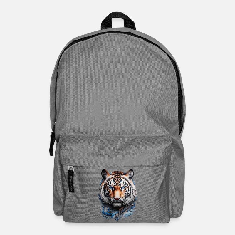 Blue-eyed tiger Maori tattoo style - Backpack - elephant grey
