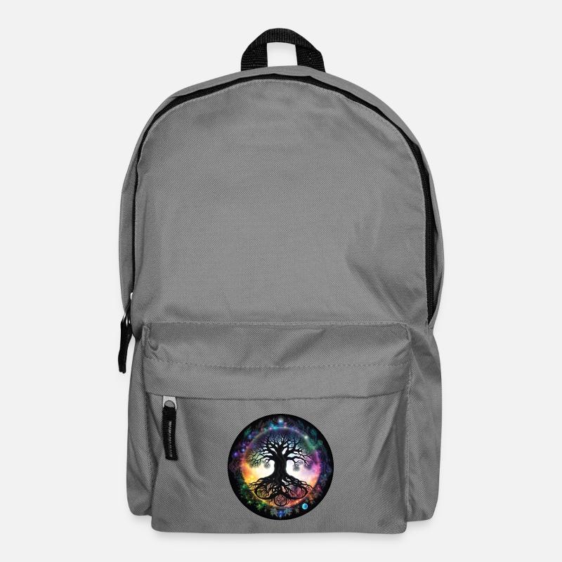 Wurzelbaum im Regenbogenkreis - Rucksack - Mittelgrau