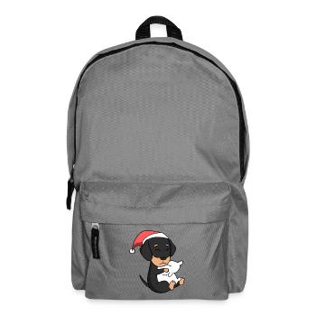 Teckel Chien Animal Noël - Sac à dos - gris éléphant - Devant