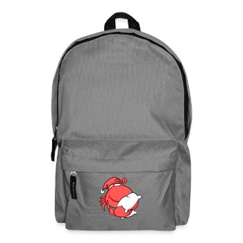 Crab Cute Tired Christmas - Backpack - elephant grey - Front