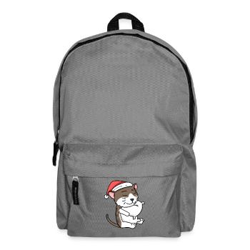 Katze Niedlich Burma-Katze Müde Weihnachten - Rucksack - Mittelgrau - Vorne