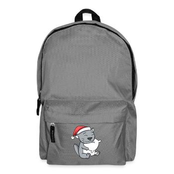 Chat Mignon British Shorthair Fatigué Noël - Sac à dos - gris éléphant - Devant