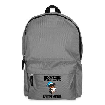 Müde Spruch Verschlafen Schlafen Ausschlafen Faul - Rucksack - Mittelgrau - Vorne