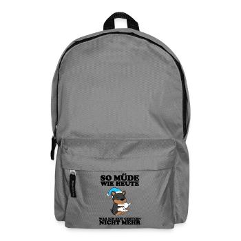 Müde Spruch Verschlafen Schlafen Ausschlafen Faul - Rucksack - Mittelgrau - Vorne