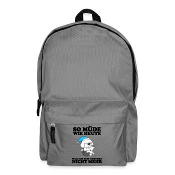Müde Spruch Verschlafen Schlafen Ausschlafen Faul - Rucksack - Mittelgrau - Vorne