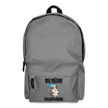 Müde Spruch Verschlafen Schlafen Ausschlafen Faul - Rucksack - Mittelgrau - Vorne