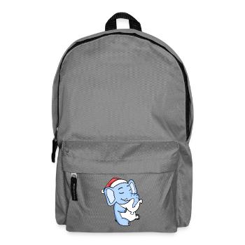 Elephant Cute Tired Sleeping In Christmas - Backpack - elephant grey - Front