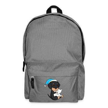 sleeping, tiredness, dog, dog breed, dachshund - Backpack - elephant grey - Front
