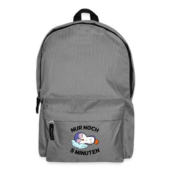 Nur noch 5 Minuten Langschläfer Schlafen Müdigkeit - Rucksack - Mittelgrau - Vorne