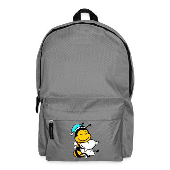 Bee with pillow and sleepy cap - Backpack - elephant grey - Front