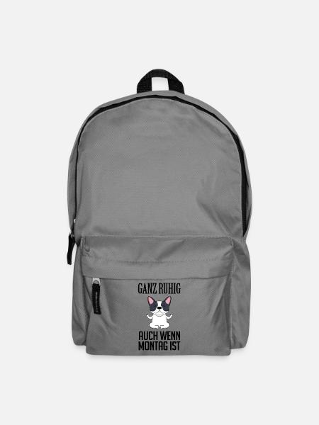Montag Spruch Yoga Hund - Rucksack - Mittelgrau
