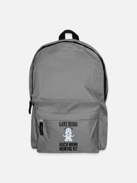 Montag Spruch Yoga Hund - Rucksack - Mittelgrau