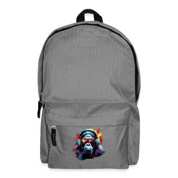 DJ Affe Kopfhörer Sonnenbrille Musik Party Affen - Rucksack - Mittelgrau - Vorne