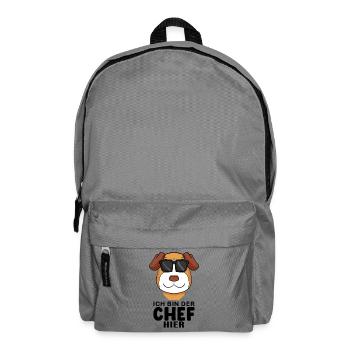 Chef Spruch Anführer Hund Jack Russell Motiv - Rucksack - Mittelgrau - Vorne
