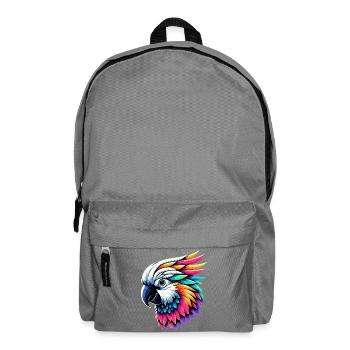 Kakadu-Papagei mit Kamm - Rucksack - Mittelgrau - Vorne