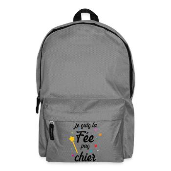 Je suis la Fée pas chier ! - Sac à dos - gris éléphant - Devant