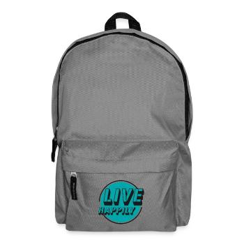 Live Happily Retro Kreis - Rucksack - Mittelgrau - Vorne