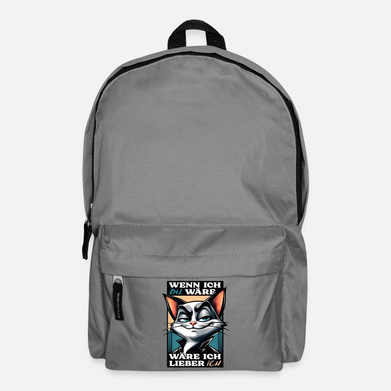 Katzenmotiv mit witzigem Spruch - Rucksack - Mittelgrau