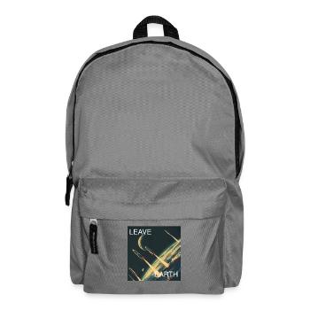 Retro Style Poster Space Travel "Leave Earth" - Backpack - elephant grey - Front
